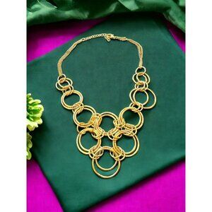Very Shiny Lots & Lots of Gold Rings Necklace